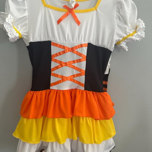 Party City Halloween Costume Candy Corn Witch Child Size M 7/8 - Picture 5 of 8